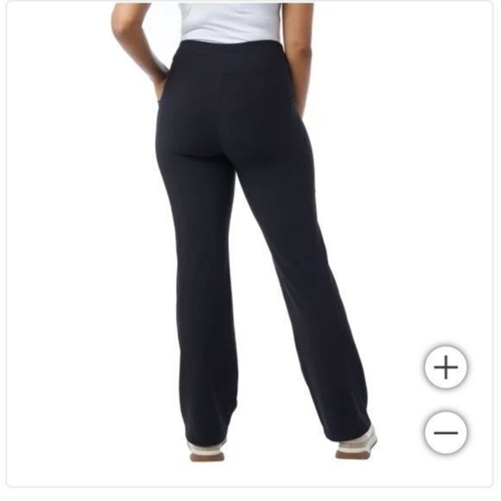 32 Degree Ladies Small Mini Rib Flare Pants Black Side Pockets Black New! - Picture 2 of 4